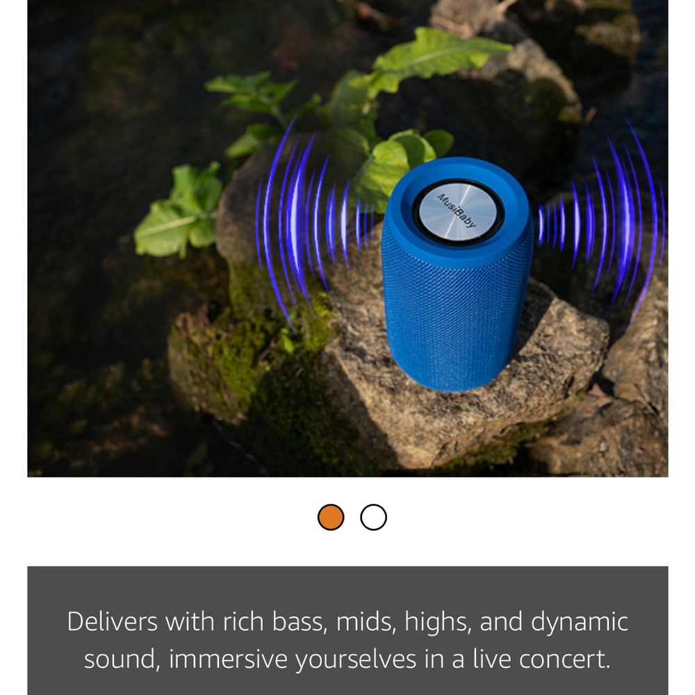 3/$15 MusiBaby Wireless Bluetooth Portable Blue Speaker Freestanding - Picture 6 of 13
